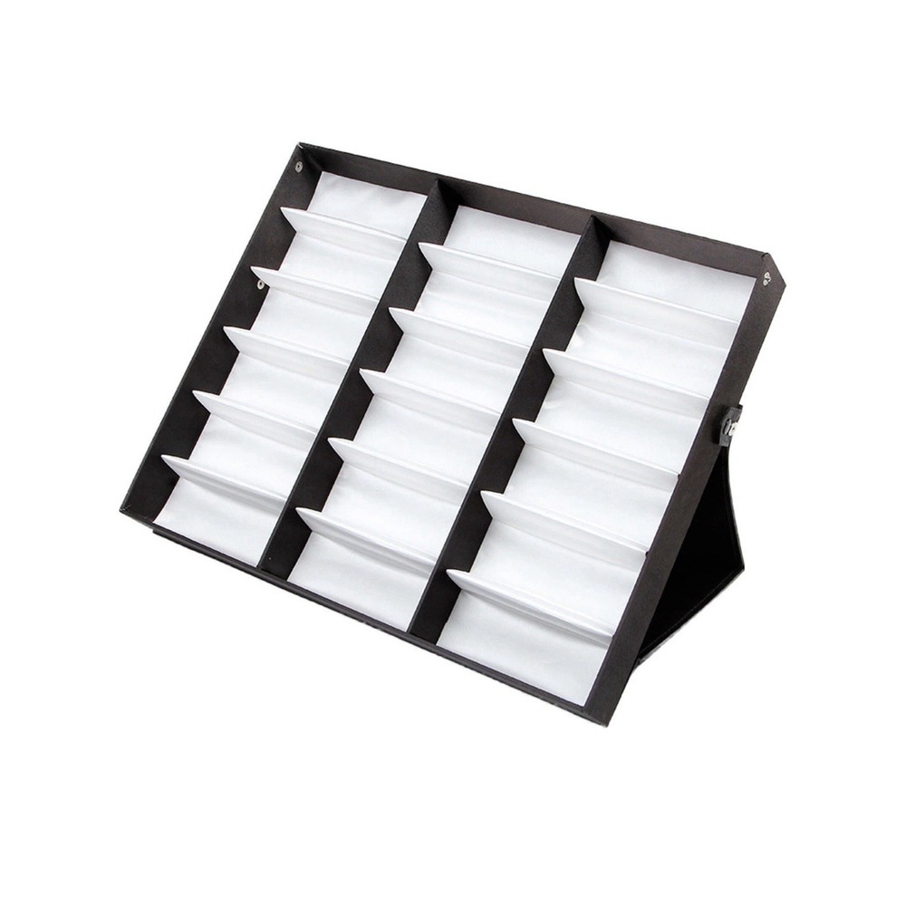 18 Slots Eyeglasses Storage Box Sunglasses Organizer Display Case Glasses Holder